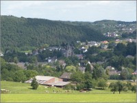 Kleines Dorf in der Nähe, leben auch Hunde